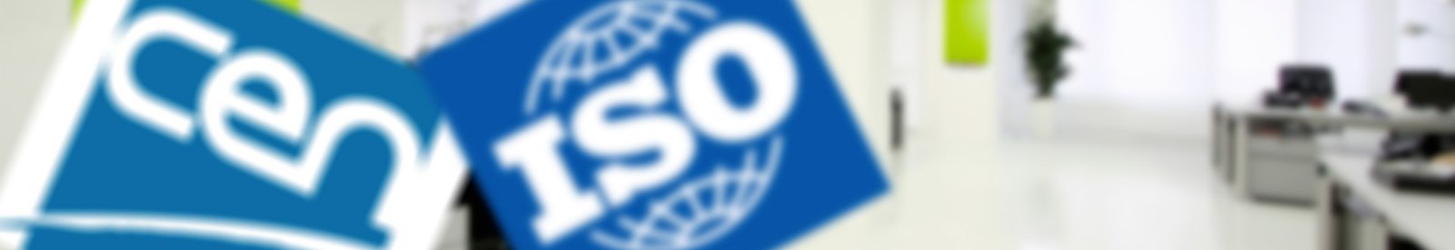 a small office on the background and the CEN and ISO logos