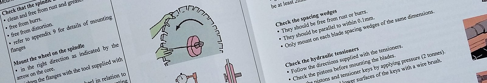 pictures of the inside of the FEPA safety code for superabrasives